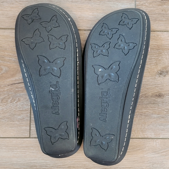 Alegria Slide Sandals with Tropical Gold Print Size 37 - Picture 6 of 7